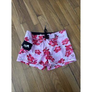 Pelagic Women's Pink Floral Boardshorts 4 Way Comfort Size SM